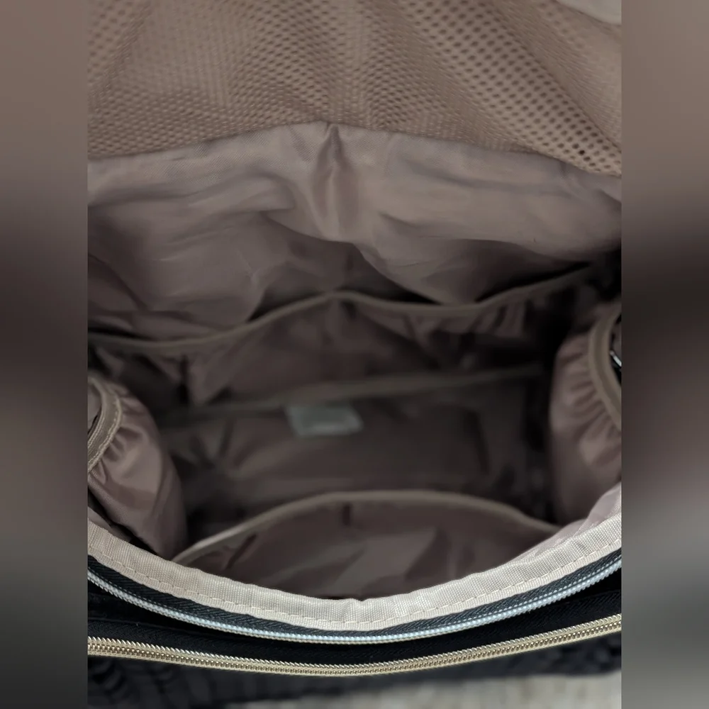 Black Quilted Diaper Bag with Gold Accents - Picture 3 of 4
